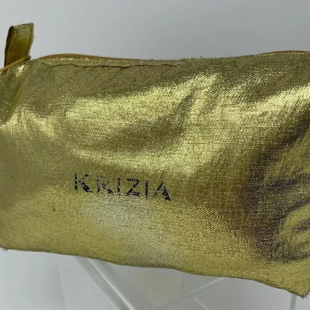 Vintage Krizia Gold Metallic Lame Make Up Bag